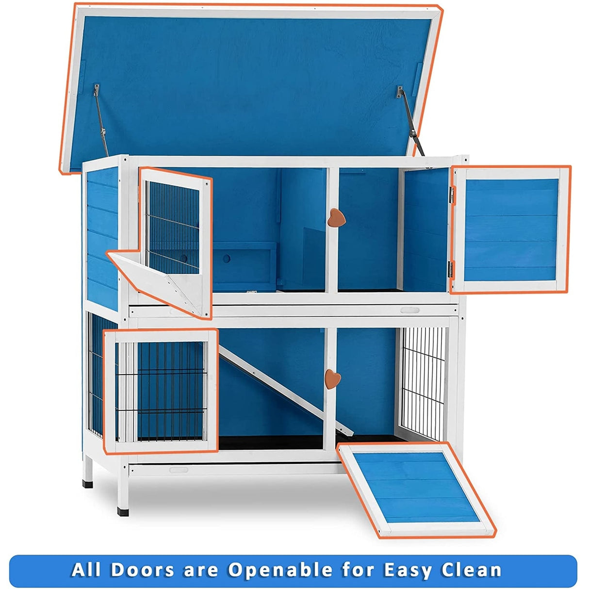 Lovupet Rabbit Hutch Cage with Pull Out Tray, Solid Wood 0323