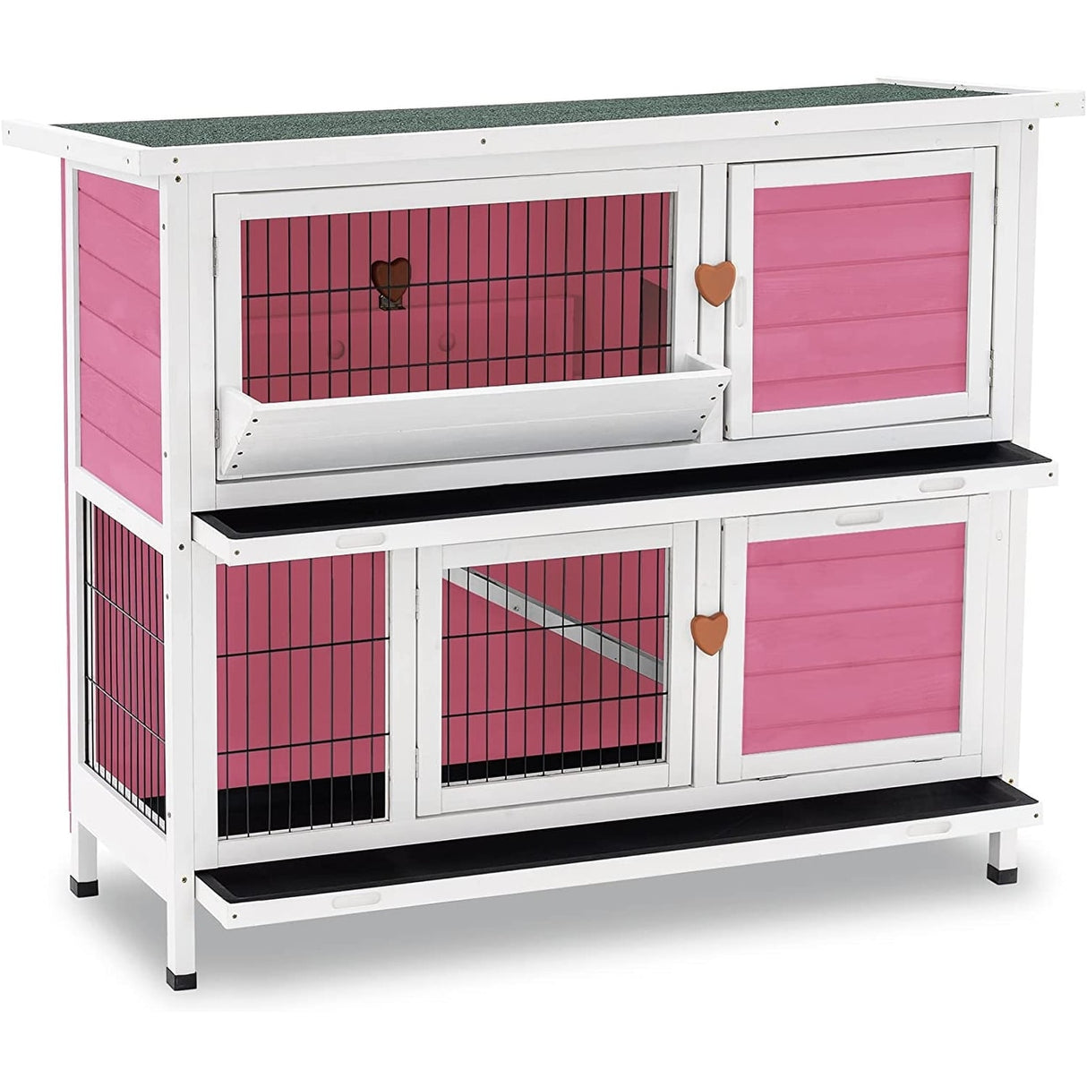 Lovupet Rabbit Hutch Cage with Pull Out Tray, Solid Wood 0323