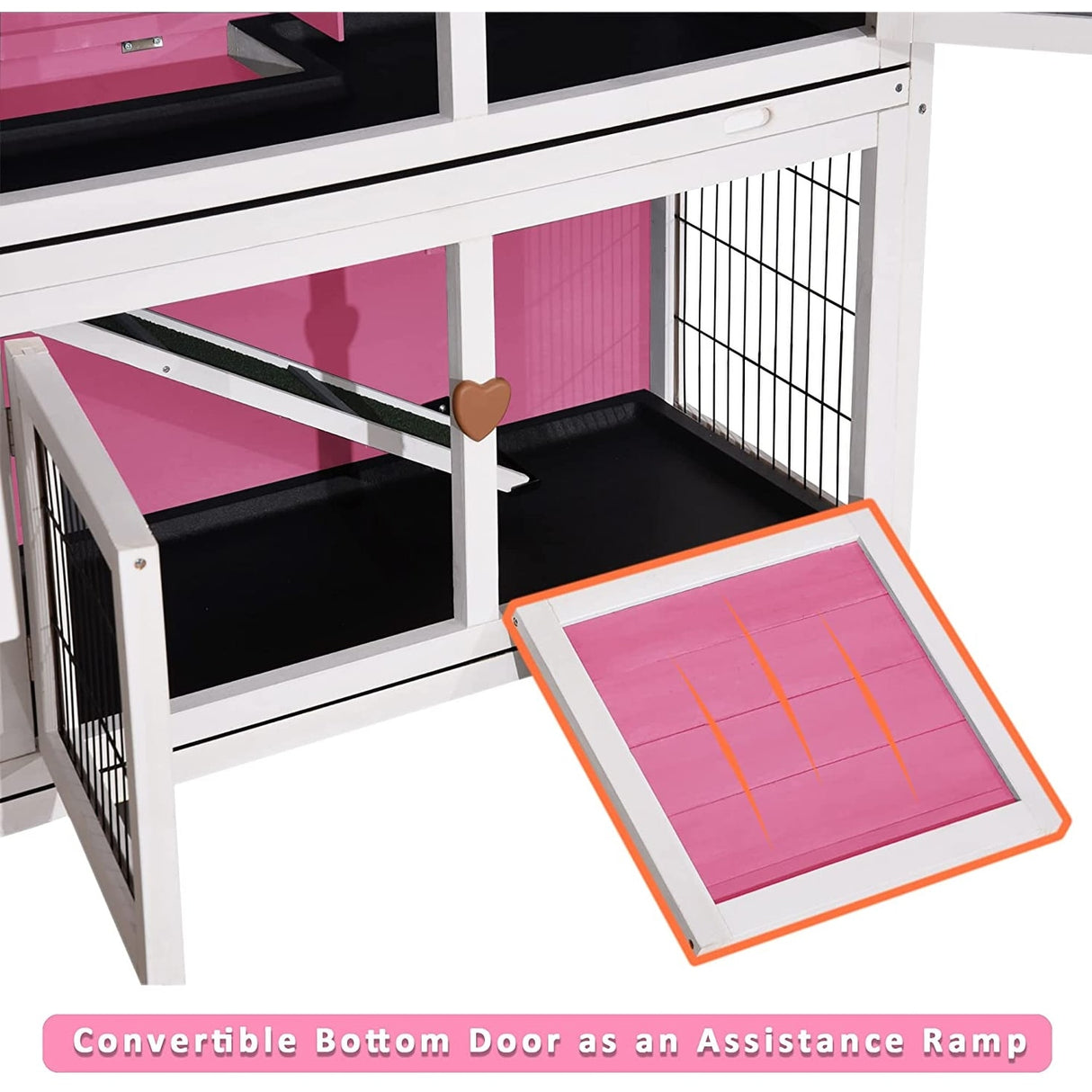 Lovupet Rabbit Hutch Cage with Pull Out Tray, Solid Wood 0323