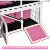 Lovupet Rabbit Hutch Cage with Pull Out Tray, Solid Wood 0323
