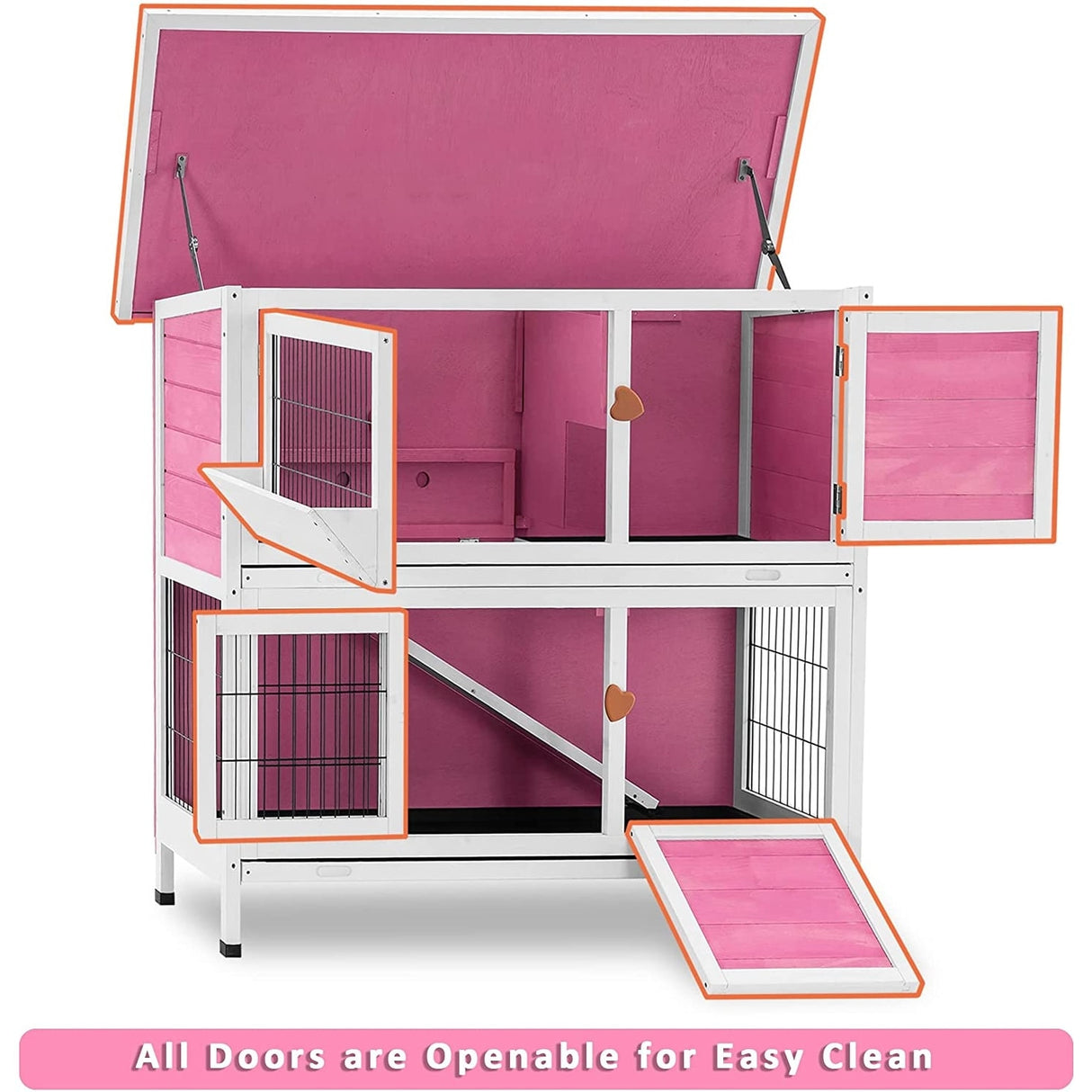 Lovupet Rabbit Hutch Cage with Pull Out Tray, Solid Wood 0323