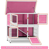 Lovupet Rabbit Hutch Cage with Pull Out Tray, Solid Wood 0323