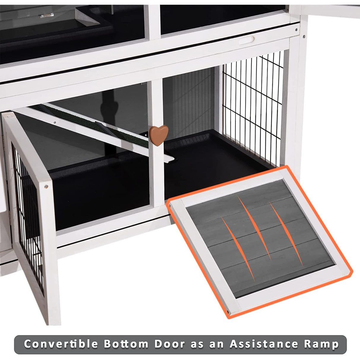 Lovupet Rabbit Hutch Cage with Pull Out Tray, Solid Wood 0323