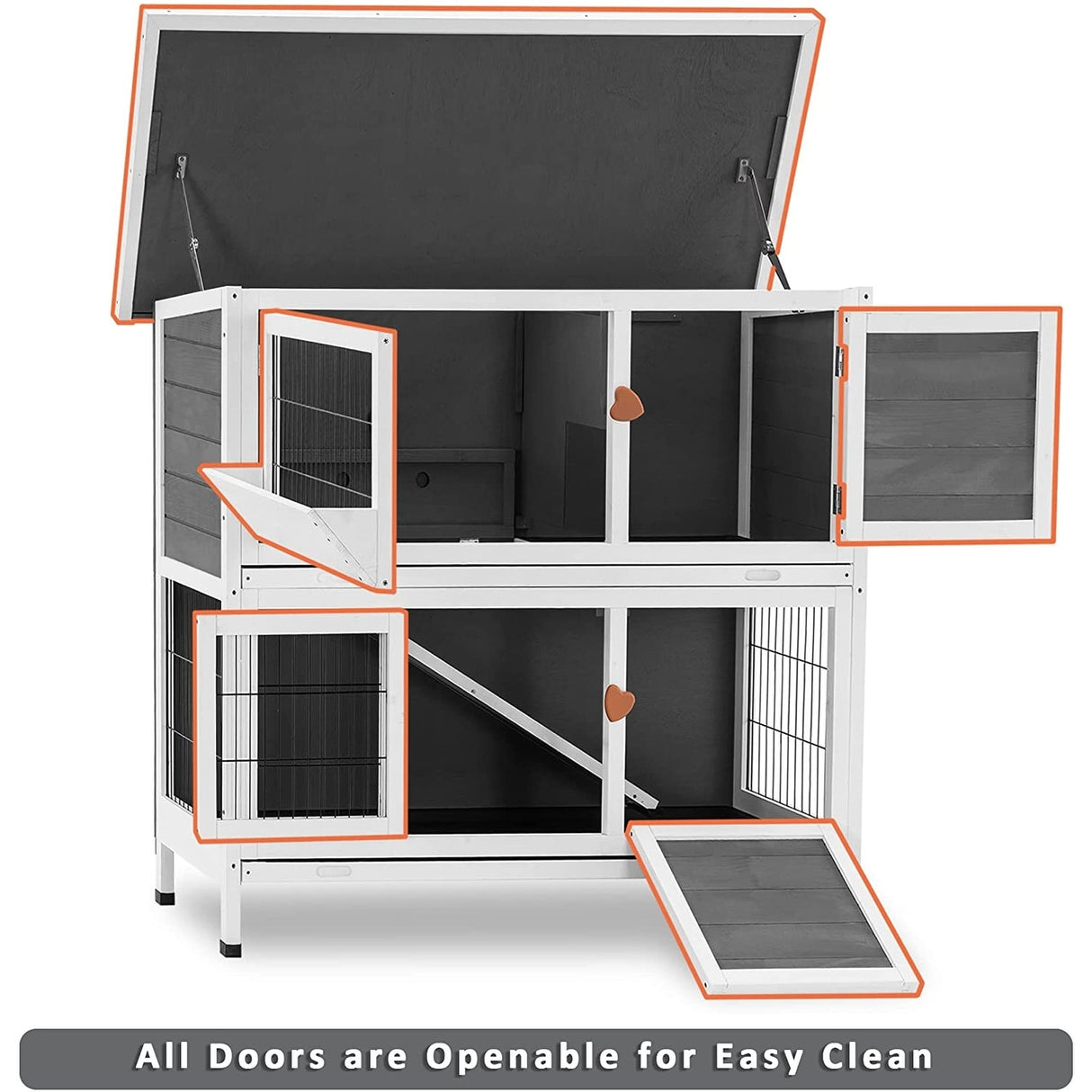 Lovupet Rabbit Hutch Cage with Pull Out Tray, Solid Wood 0323