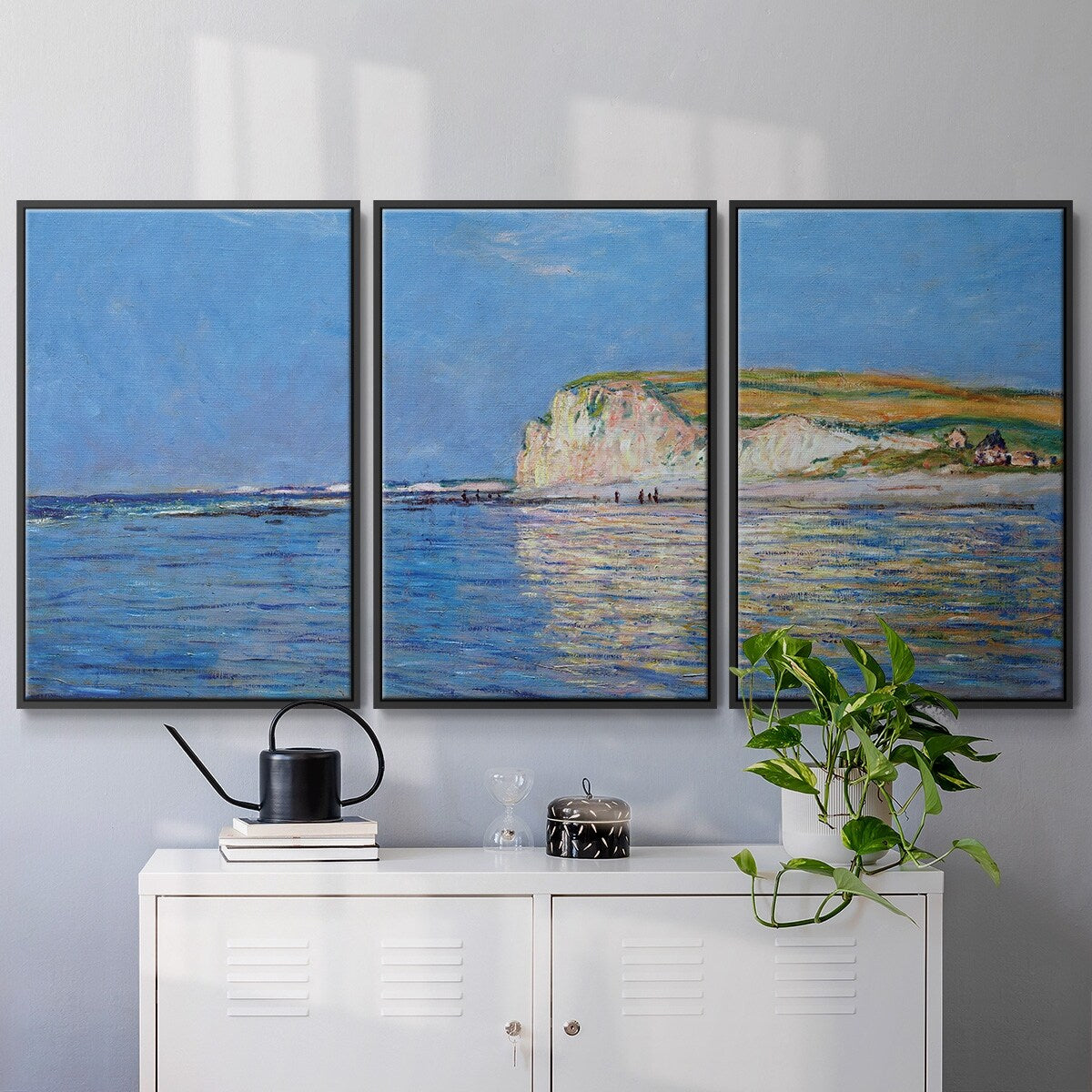 Low Tide at Pourville 02, 1882 - Multi Piece Framed Canvas
