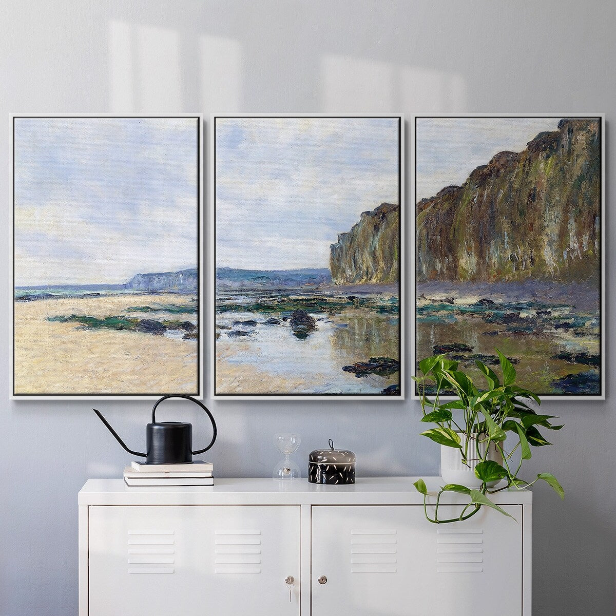 Low Tide at Varengeville, 1882 - Multi Piece Framed Canvas