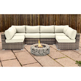 Lsi 4 Person Seating Group With Firepit And Sunbrella Cushions