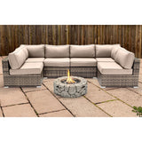 Lsi 4 Person Seating Group With Firepit And Sunbrella Cushions