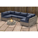 Lsi 4 Person Seating Group With Firepit And Sunbrella Cushions