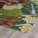 Luau Blue/ Green Indoor/ Outdoor Jungle Rug (2' x 3') - 2' x 3'