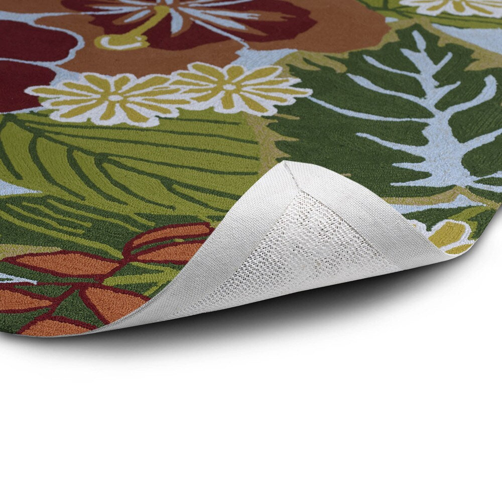 Luau Blue/ Green Indoor/ Outdoor Jungle Rug (2' x 3') - 2' x 3'