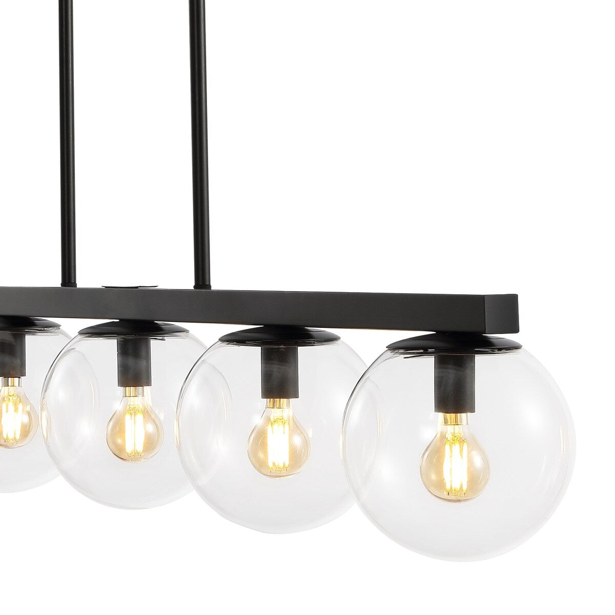 Luca Parisian 45.5" 5-Light Modern Glam Iron Globe Linear LED Pendant by JONATHAN Y