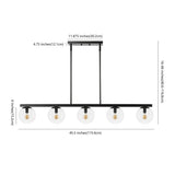 Luca Parisian 45.5" 5-Light Modern Glam Iron Globe Linear LED Pendant by JONATHAN Y