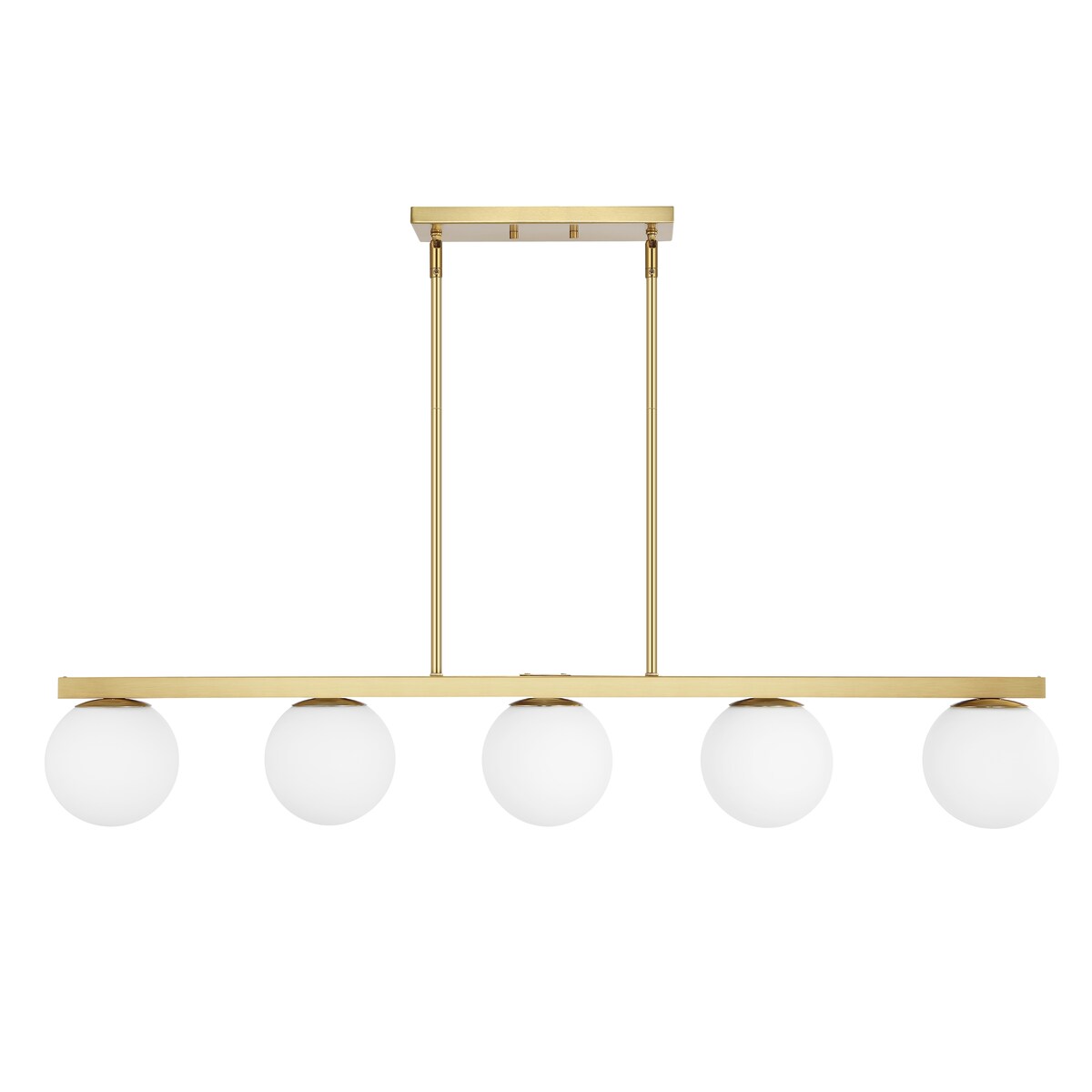 Luca Parisian 45.5" 5-Light Modern Glam Iron Globe Linear LED Pendant by JONATHAN Y