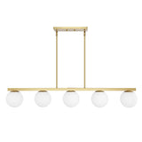 Luca Parisian 45.5" 5-Light Modern Glam Iron Globe Linear LED Pendant by JONATHAN Y