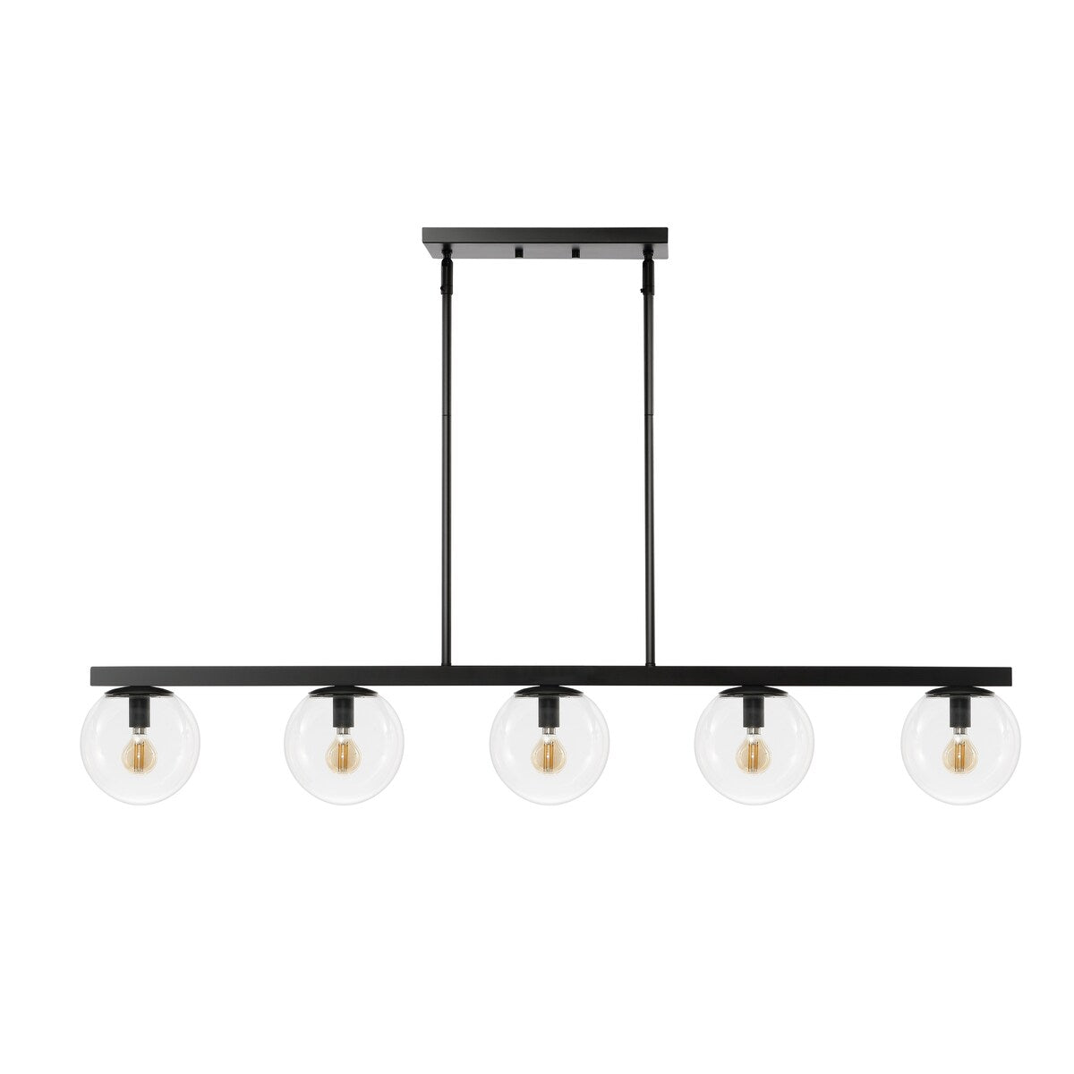 Luca Parisian 45.5" 5-Light Modern Glam Iron Globe Linear LED Pendant by JONATHAN Y