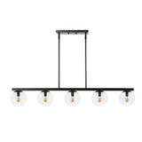 Luca Parisian 45.5" 5-Light Modern Glam Iron Globe Linear LED Pendant by JONATHAN Y