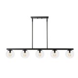 Luca Parisian 45.5" 5-Light Modern Glam Iron Globe Linear LED Pendant by JONATHAN Y