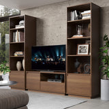 Lucas Mid Century Walnut Media Console TV Stand