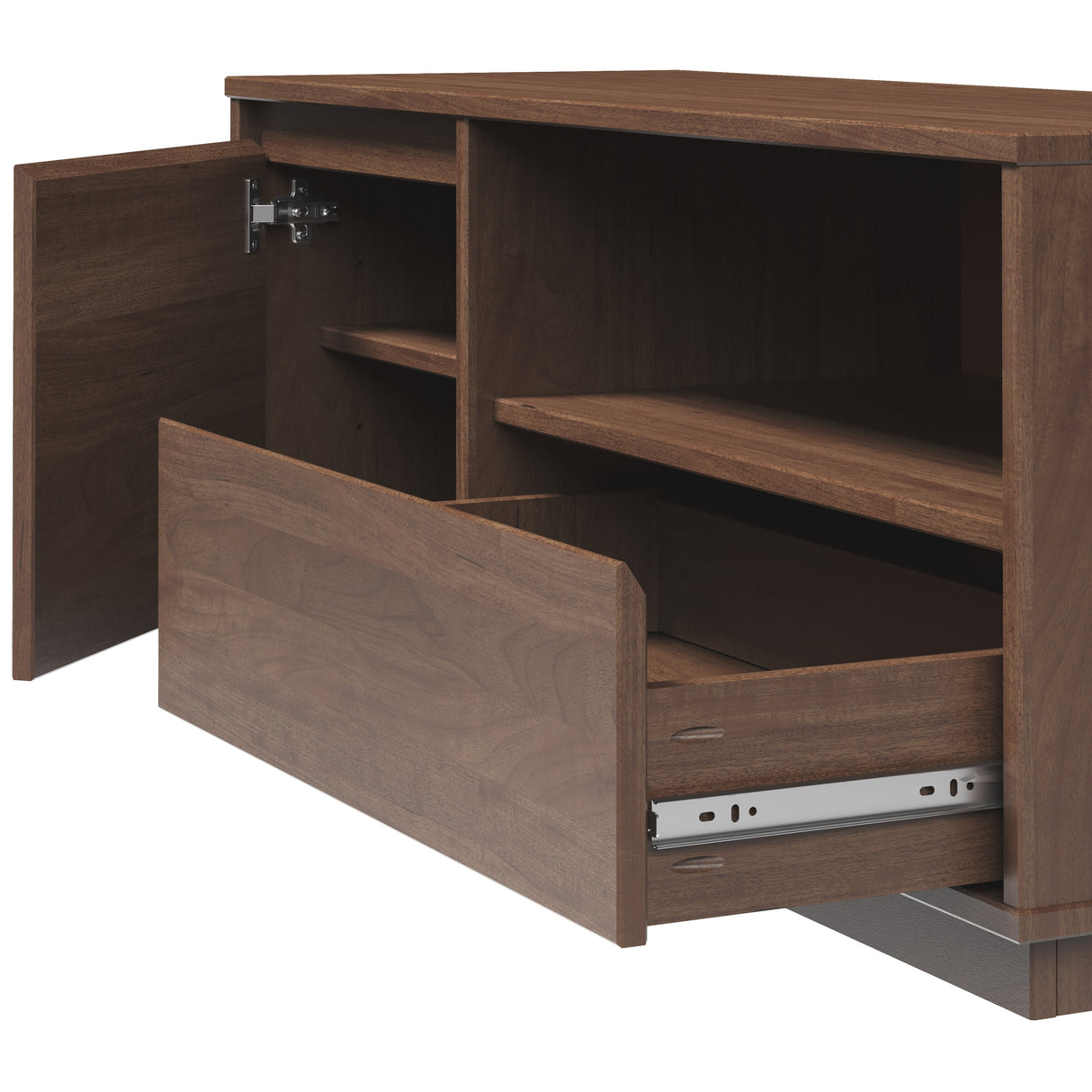 Lucas Mid Century Walnut Media Console TV Stand