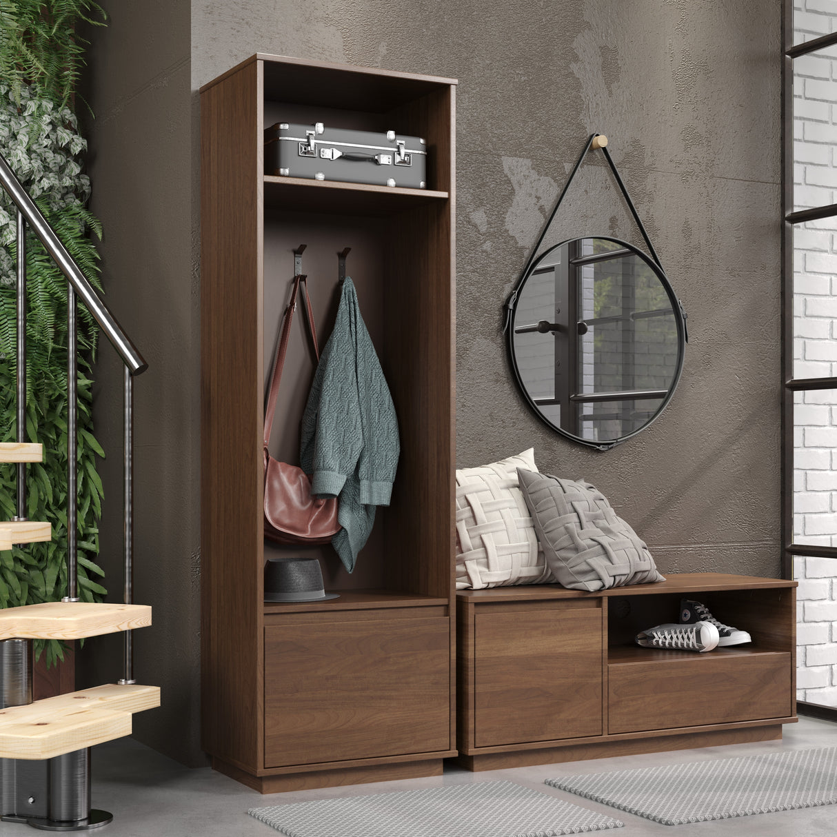 Lucas Mid Century Walnut Media Console TV Stand