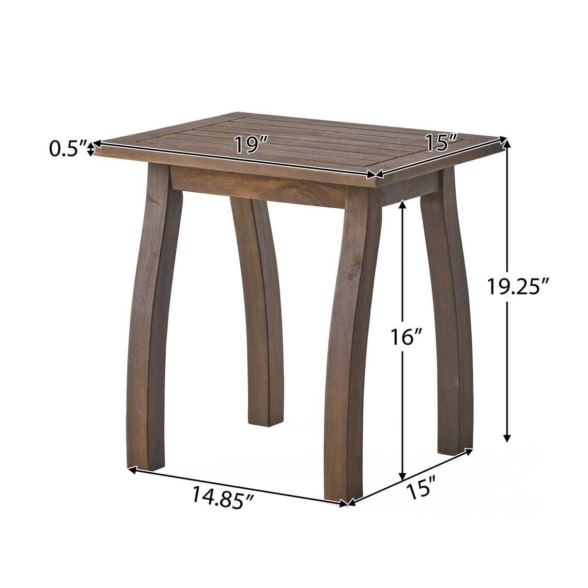 Lucca Outdoor Acacia Wood Side Table by Christopher Knight Home