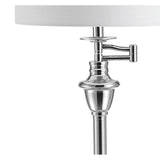 Luce 60" Metal/Glass LED Side Table and Floor Lamp, Chrome by JONATHAN Y - 60" H x 16" W x 16" D