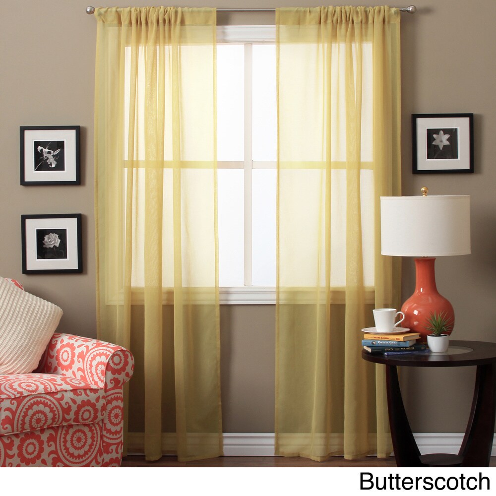 Lucerne 63-inch Sheer Curtain Panel Pair - 52 x 63 - 52 x 63