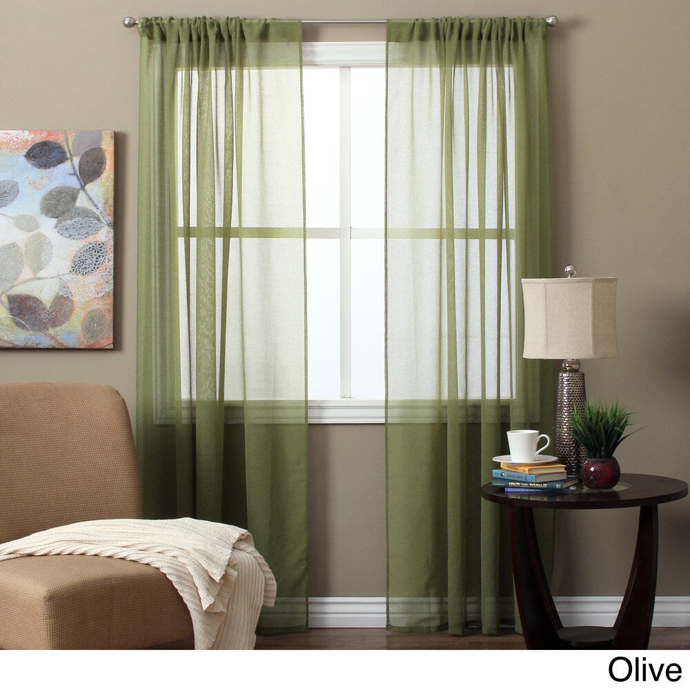 Lucerne 63-inch Sheer Curtain Panel Pair - 52 x 63 - 52 x 63