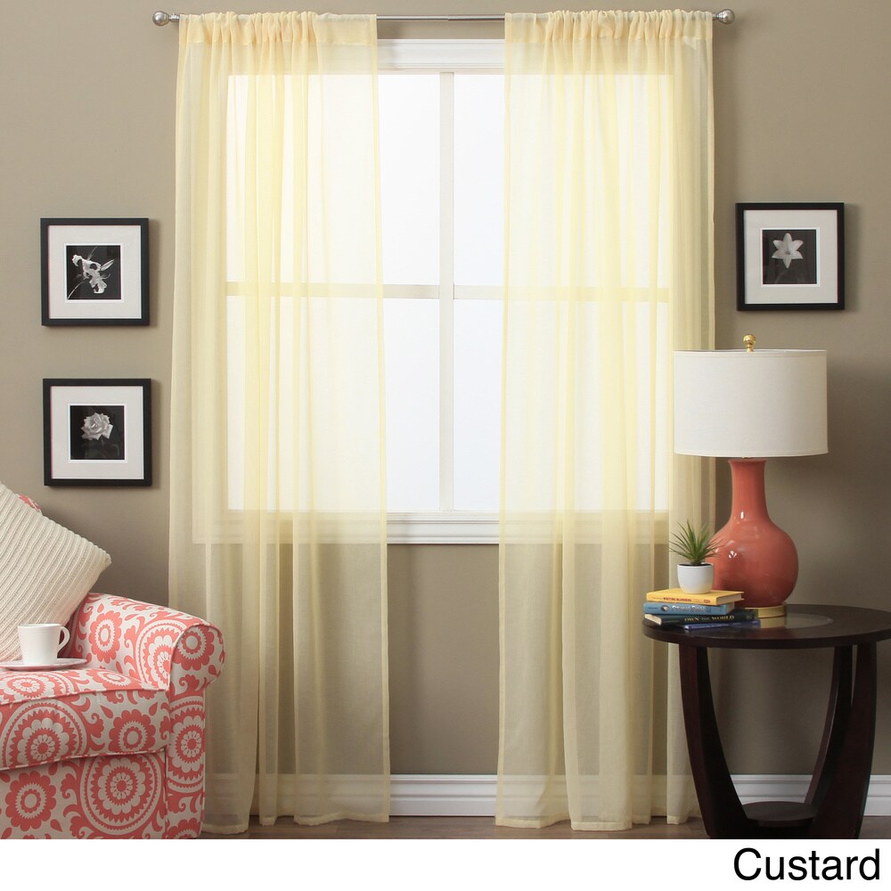 Lucerne 63-inch Sheer Curtain Panel Pair - 52 x 63 - 52 x 63