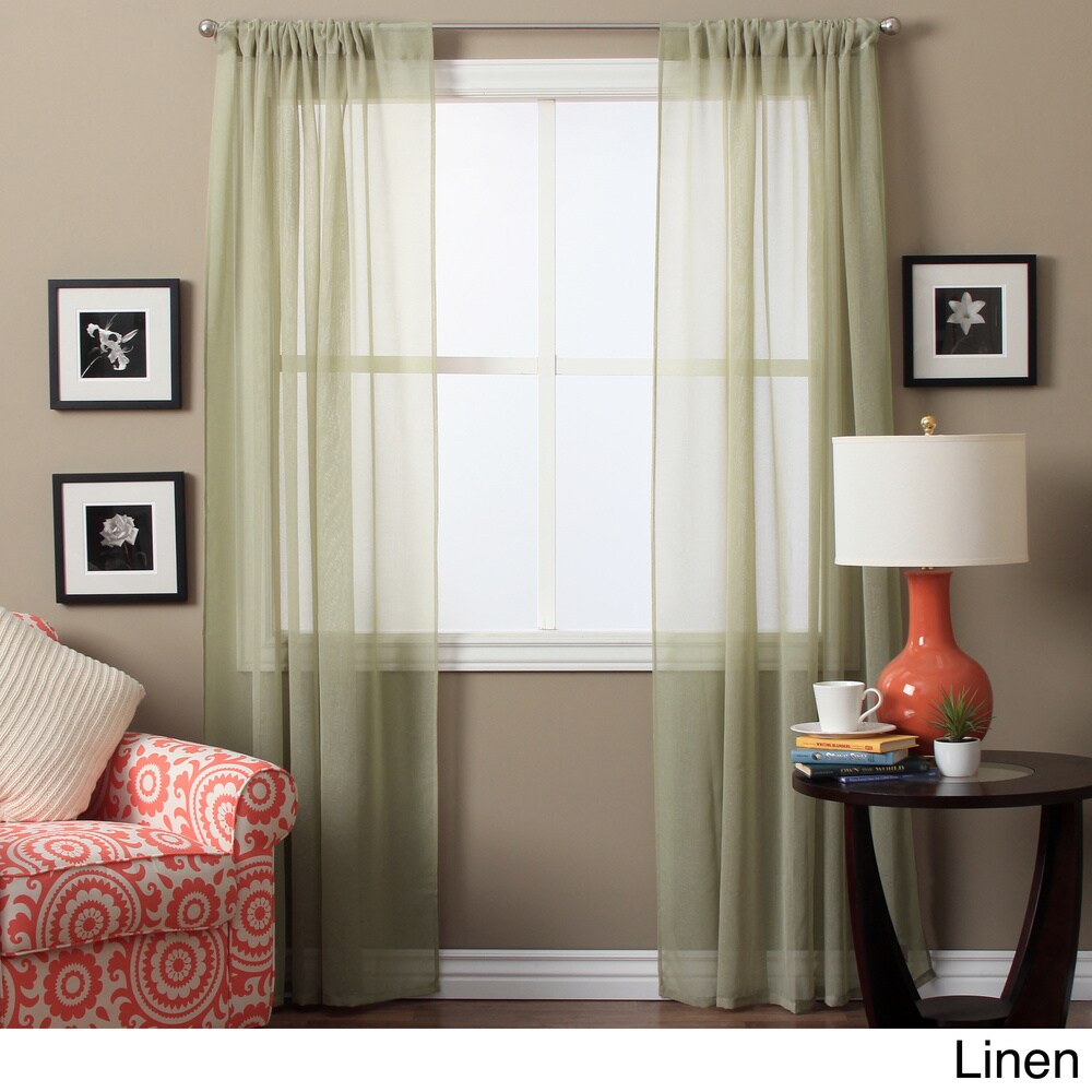 Lucerne 63-inch Sheer Curtain Panel Pair - 52 x 63 - 52 x 63