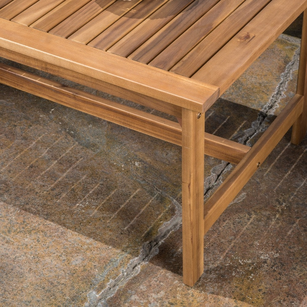 Luciano Outdoor 4-piece Acacia Wood Chat Set with Cushions by Christopher Knight Home