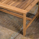 Luciano Outdoor 4-piece Acacia Wood Chat Set with Cushions by Christopher Knight Home