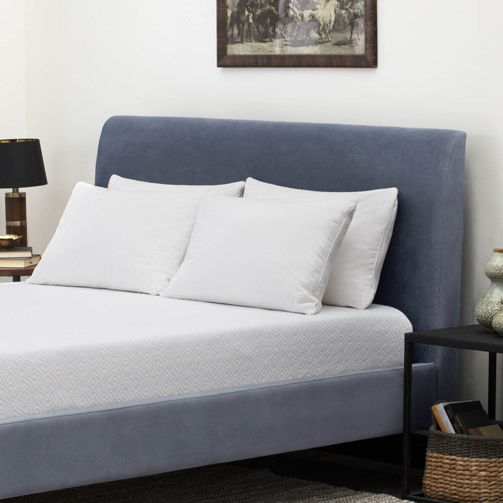 Lucid 10-inch Cal King-size Gel Memory Foam Mattress with 4 Down Blend Pillows