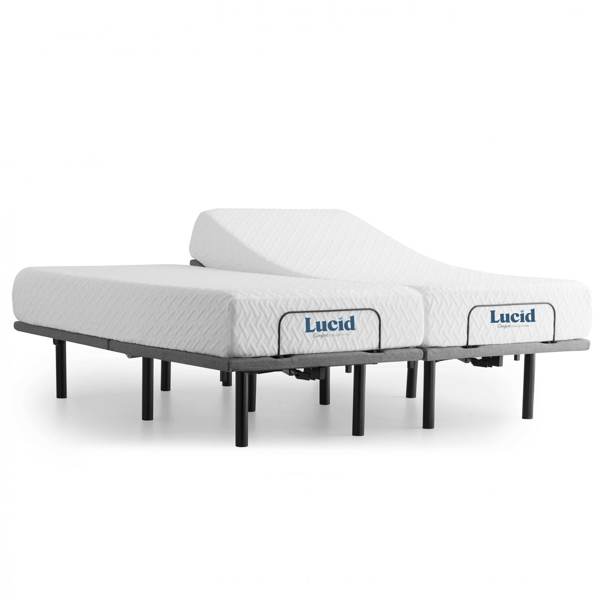 Lucid Comfort Collection 10-inch Gel Memory Foam Mattress and Deluxe Adjustable Bed Set