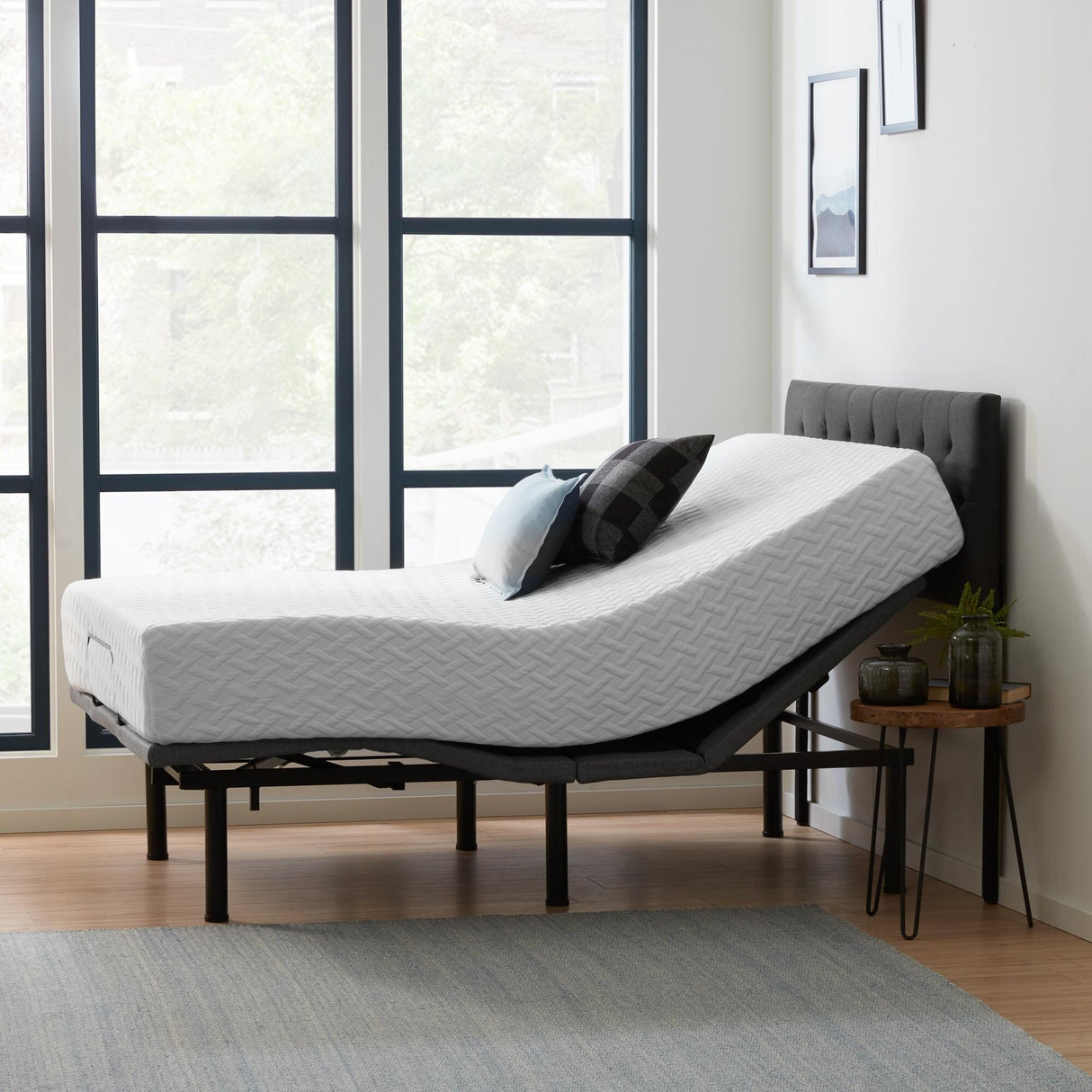 Lucid Comfort Collection 10-inch Gel Memory Foam Mattress and Deluxe Adjustable Bed Set