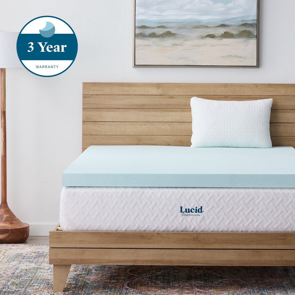 Lucid 3-inch Gel and Aloe Memory Foam Topper