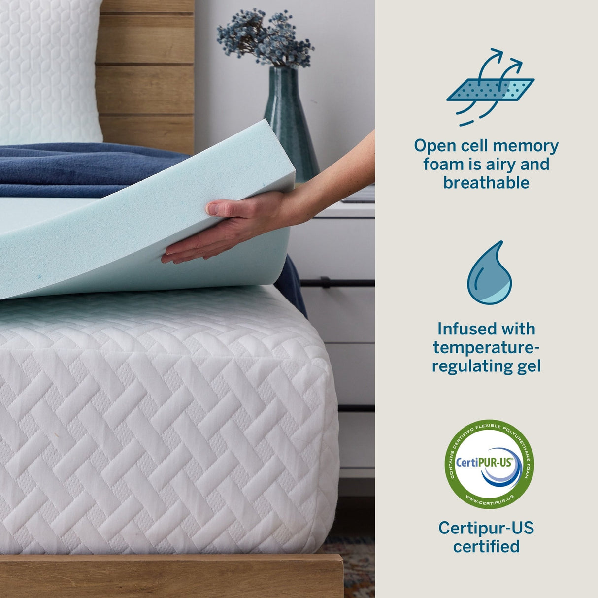 Lucid 3-inch Gel and Aloe Memory Foam Topper