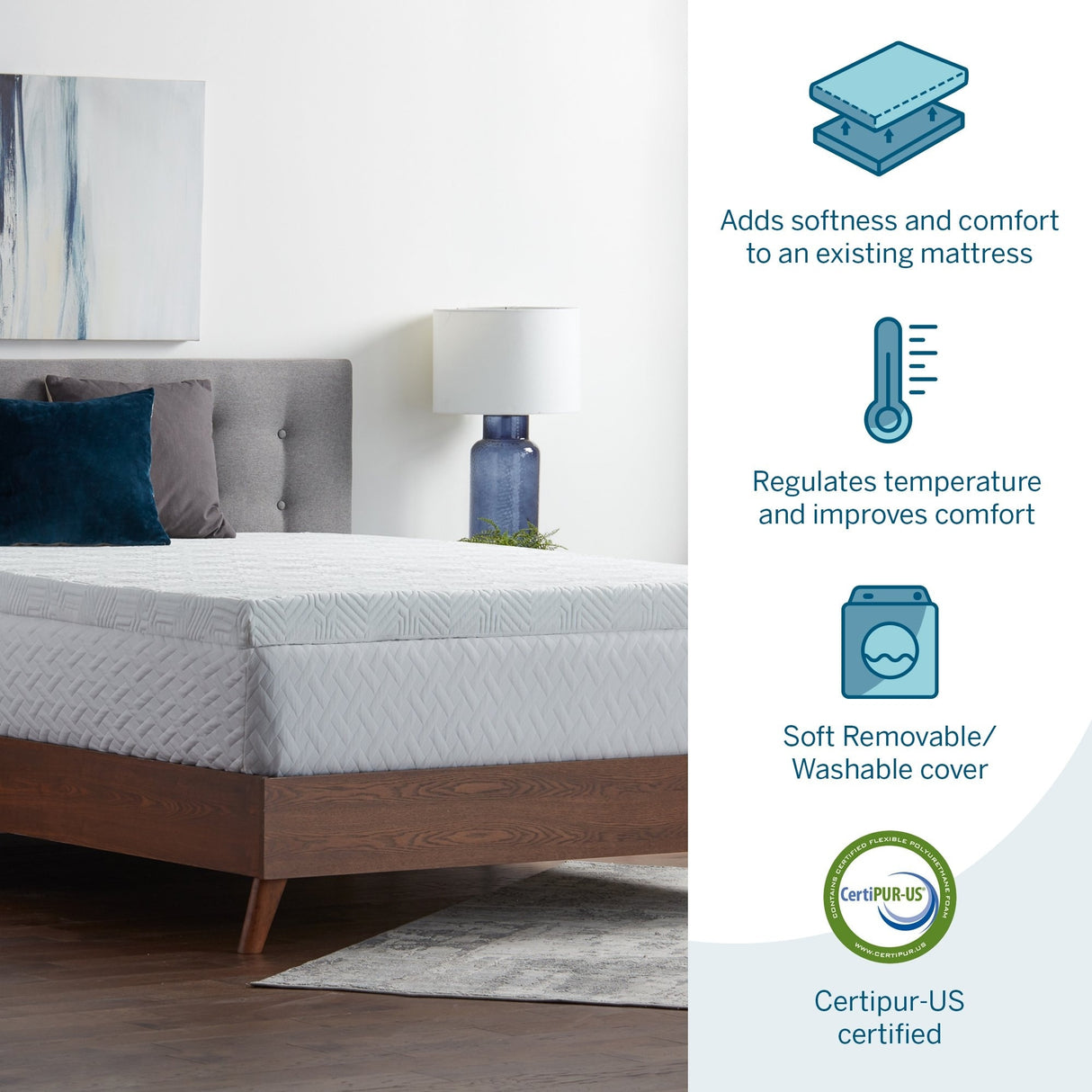 Lucid 3-inch Gel and Aloe Memory Foam Topper