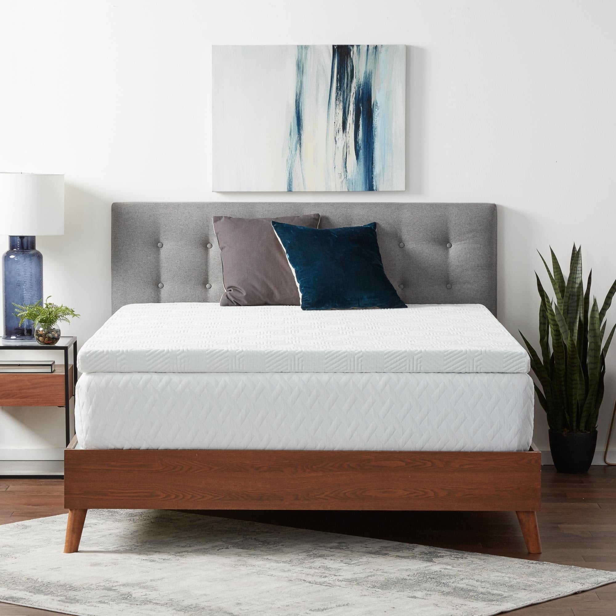 Lucid Comfort Collection 3 inch Gel and Aloe Memory Foam Topper Overstock