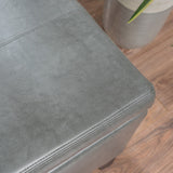 Lucinda Bonded Leather Stitched Storage Ottoman Bench by Christopher Knight Home
