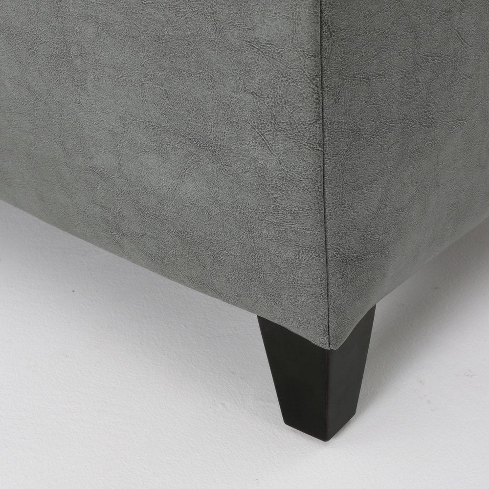 Lucinda Bonded Leather Stitched Storage Ottoman Bench by Christopher Knight Home
