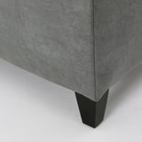 Lucinda Bonded Leather Stitched Storage Ottoman Bench by Christopher Knight Home