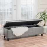 Lucinda Bonded Leather Stitched Storage Ottoman Bench by Christopher Knight Home