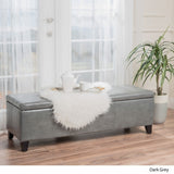 Lucinda Bonded Leather Stitched Storage Ottoman Bench by Christopher Knight Home