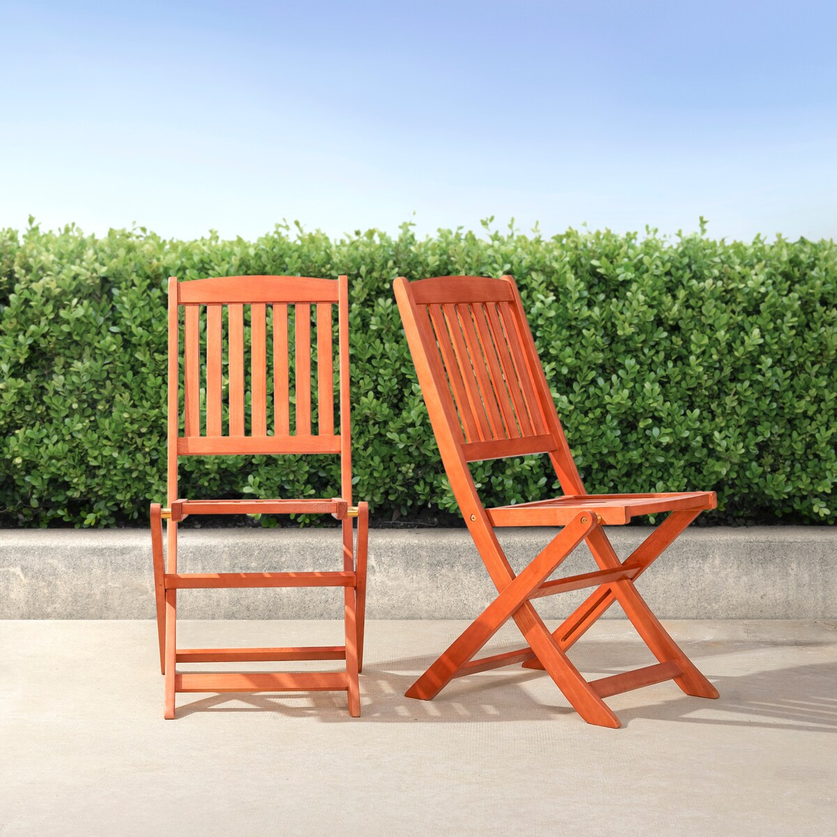 Lucius Reddish Brown Folding Bistro Table and Chair Dining Set