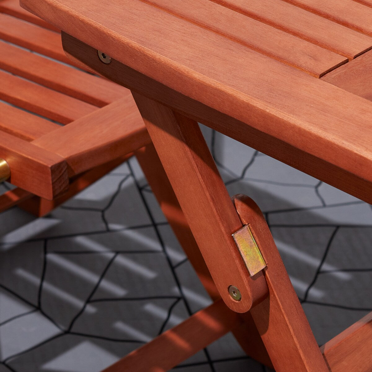 Lucius Reddish Brown Folding Bistro Table and Chair Dining Set