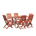 Lucius Reddish Brown Folding Bistro Table and Chair Dining Set