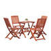 Lucius Reddish Brown Folding Bistro Table and Chair Dining Set