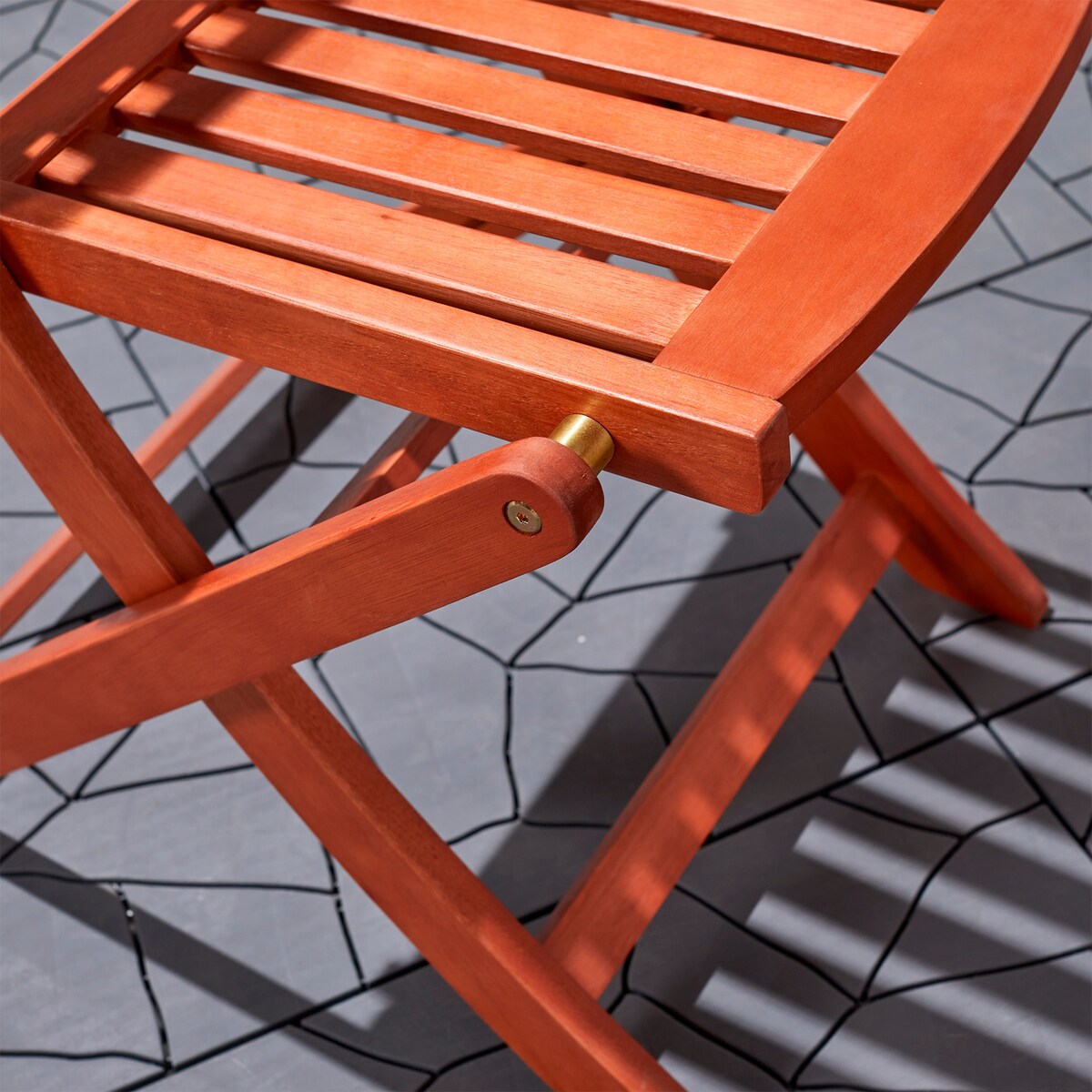 Lucius Reddish Brown Folding Bistro Table and Chair Dining Set